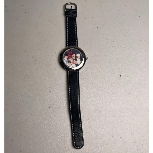 New Kids On the Block Watch Leather Strap Jacques Farel NKOTB Needs Battery 90s - Picture 3 of 16